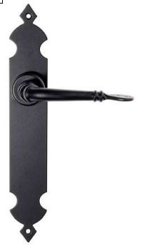 JUEGO MANIVELA PLACA FORJA LISA NEGRO 15/05