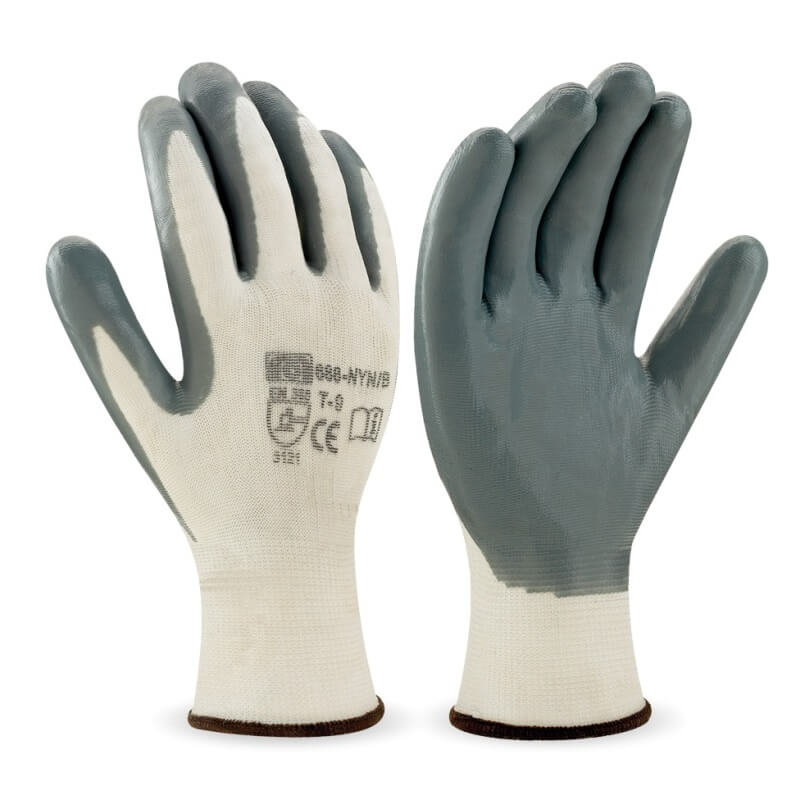 GUANTE NYLON F-057 NITRILO GRIS TALLA 10