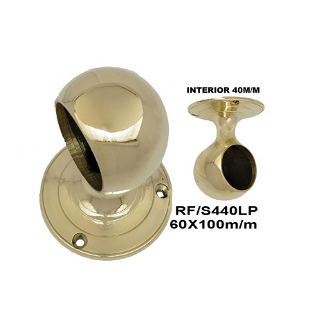 SOPORTE PASAMANO TERMINAL 40MM LATON PULIDO