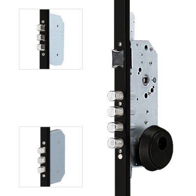 CERRADURA 3 PUNTOS 50/85 NEGRO C/L 40MM ES/CERRADO