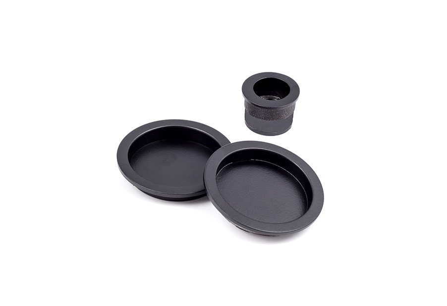 KIT CORREDERA SIMPLE REDONDO NEGRO MATE