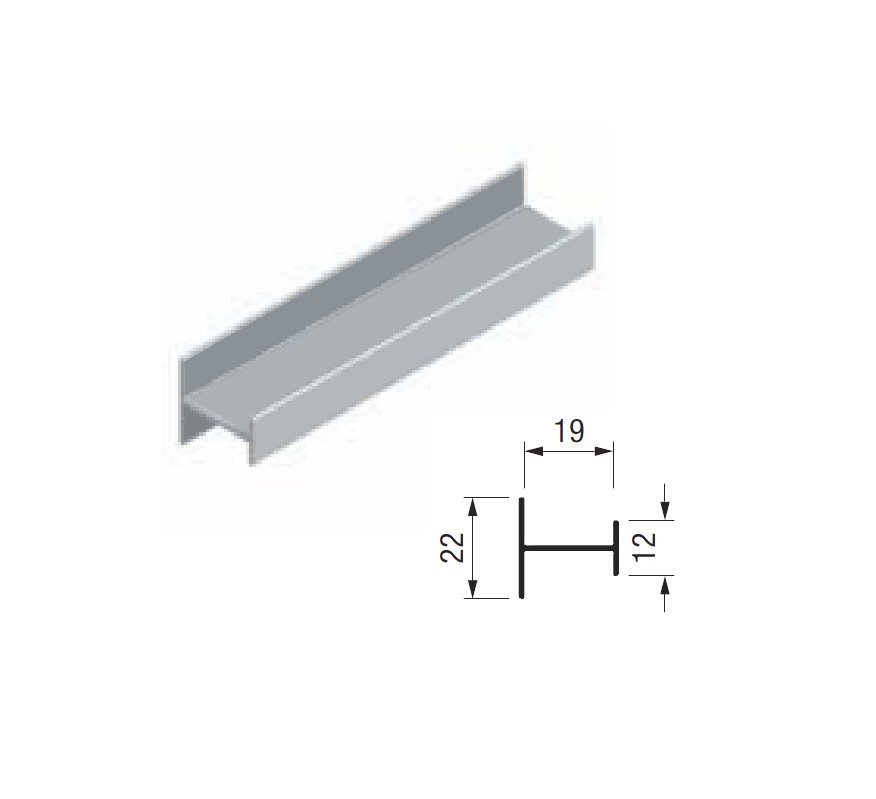 PERFIL H 1580.L.B BLANCO 3MTS DE 19MM