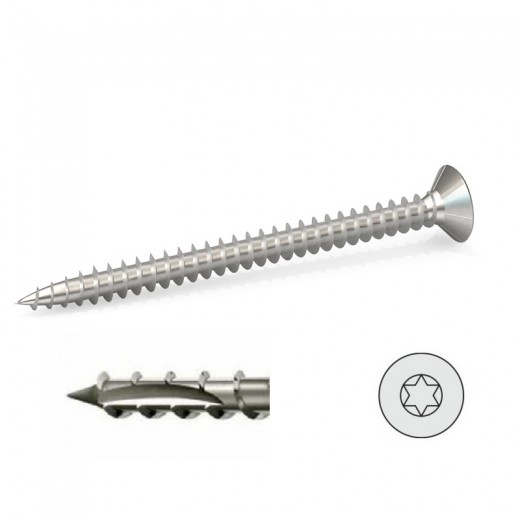 TORNILLO C/PLANA POINT TORX 3.5X30 ZINCADO