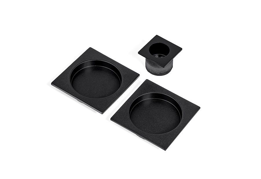 KIT CORREDERA SIMPLE CUADRADO NEGRO MATE