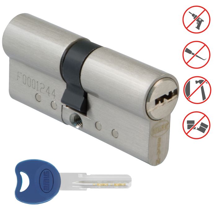 CILINDRO SEGURIDAD 1000 (D.E) 40X40MM CROMADO MATE