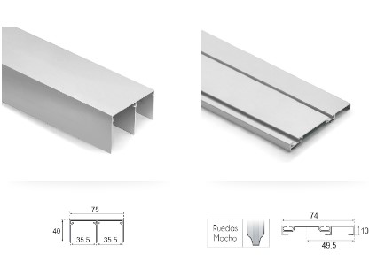 KIT GUIA F29854 PLATA MATE 4MTS DE 75MM