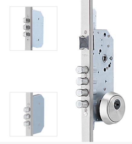 CERRADURA 3 PUNTOS 50/85 PLATA CL 40MM ES/CERRADO