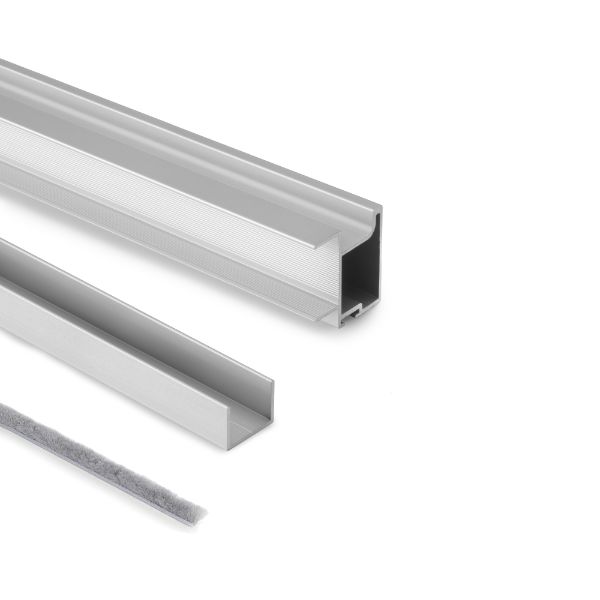 KIT PUERTA SHARP 19MM PLATA MATE 2.70MTS