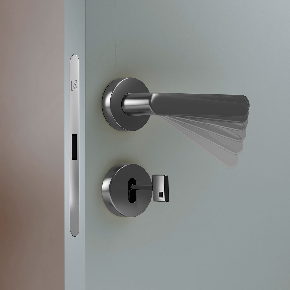 PICAPORTE CONDENA SPINOFF 50MM CROMO SATINADO